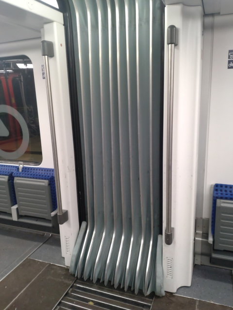 foto eines verbindungsstücks zwischen s-bahn-waggons mit 8 falten