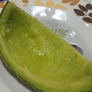 綺麗に食べたメロンカス